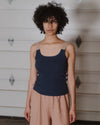BASERANGE 25 Spring/Summer France Organic Cotton Contrast Color Vest Suspender Top BAS-TOSU-RC-SP25-AMPERA BLUE